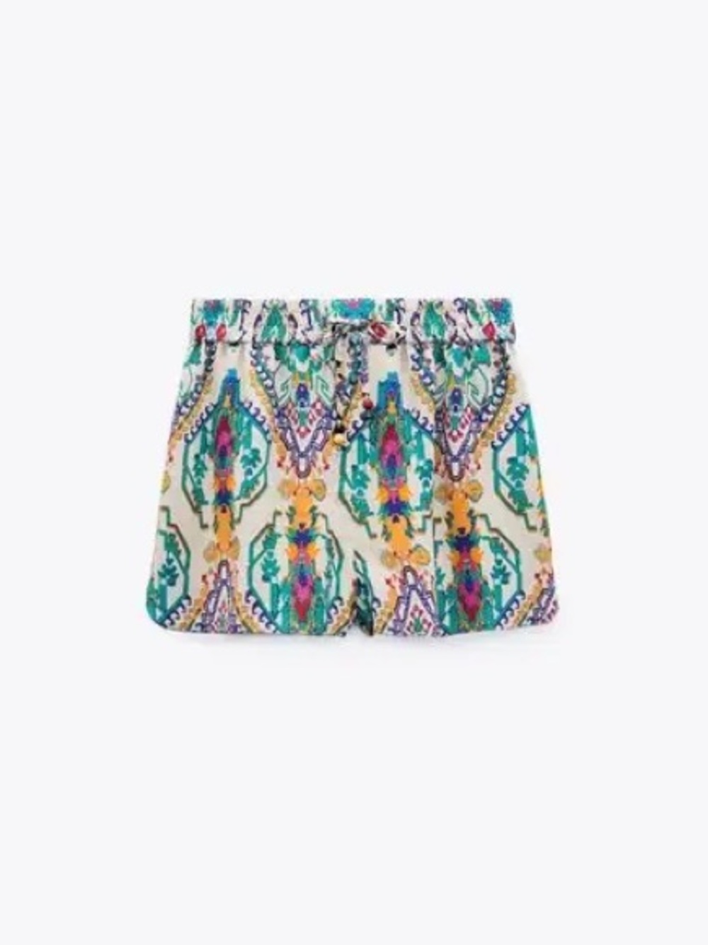 Zara Aztec Beaded Drawstring Shorts 8066/044